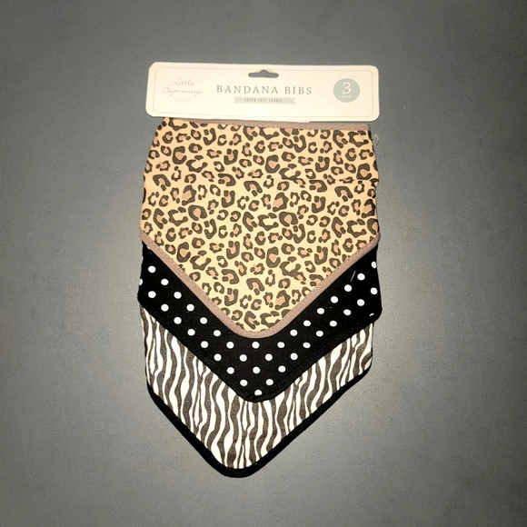 little beginnings Other - Bandana Bibs (OS) Set of 3 [Animal Prints]
